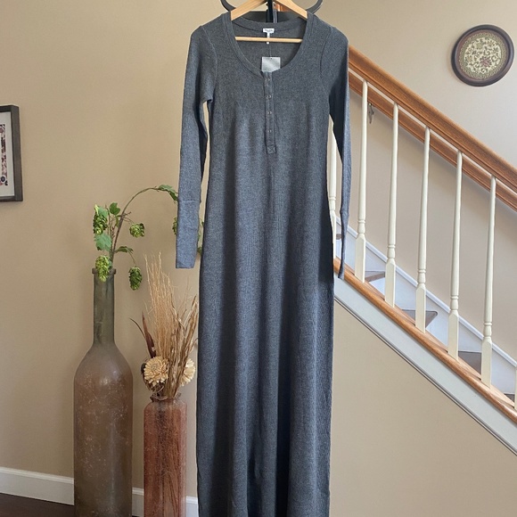 knee length dresses for ladies Thermal Texture Long-Sleeve Dress